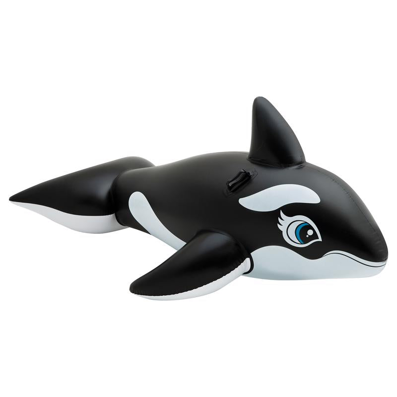 INTEX - Intex Black/White Vinyl Inflatable Whale Ride-On Pool Float