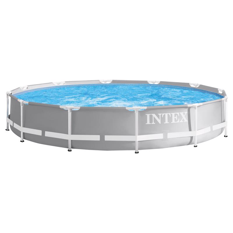 INTEX - Intex Prism Frame 1718 gal Round Metal Above Ground Pool 30 in. H X 12 ft. D