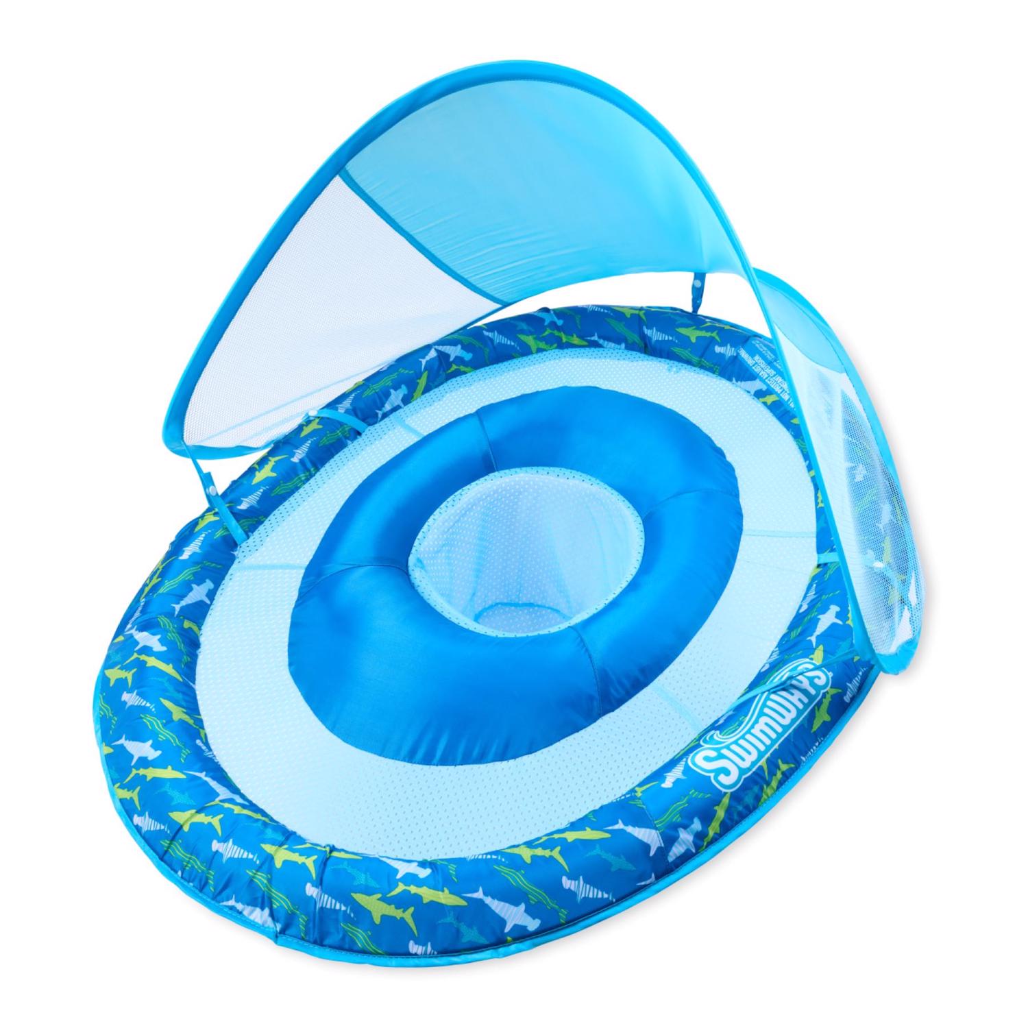 Swimways Blue/Pink Fabric/Mesh Inflatable Spring Baby Float - Case of 6