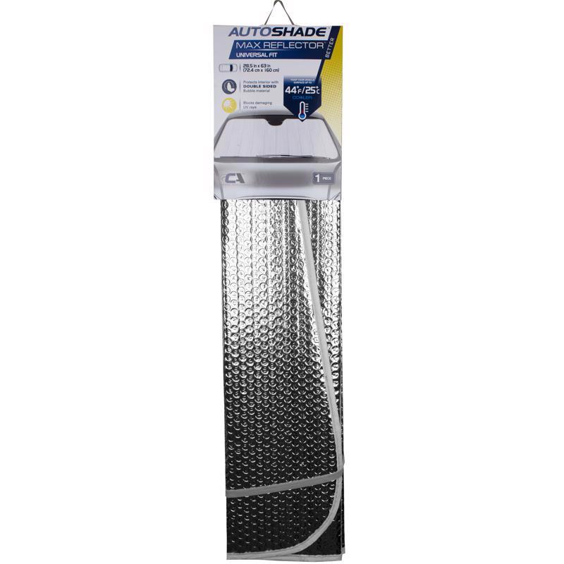 CUSTOM ACCESSORIES - Custom Accessories 63 in. L X 28.5 in. W Silver Foldable Sun Shade