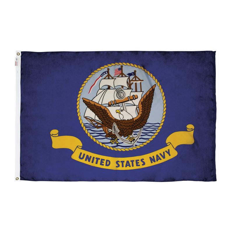 VALLEY FORGE - Valley Forge Military Navy Flag 3 ft. W X 5 ft. L