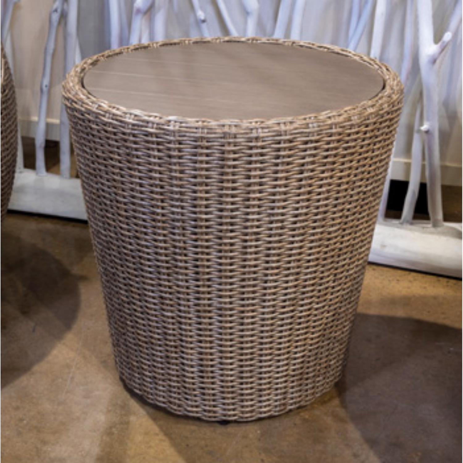 Signature Design by Ashley Danson Beige Round Aluminum Casual End Table