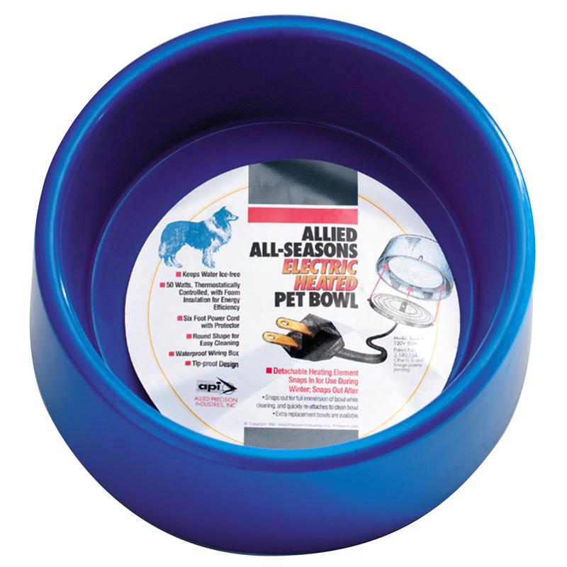 API - API Blue Plastic 5 qt Heated Pet Bowl For Dogs
