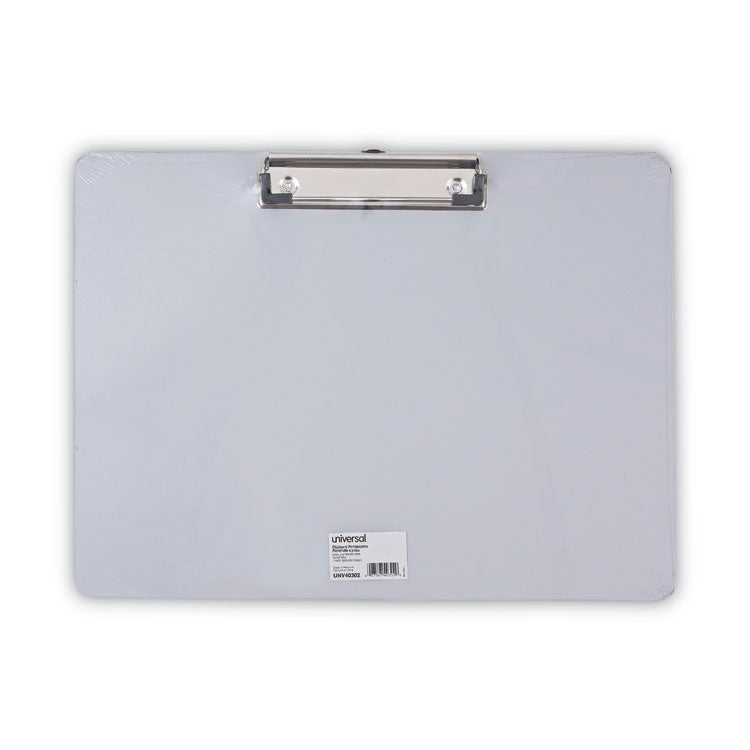 Universal - Plastic Brushed Aluminum Clipboard, Landscape Orientation, 0.5" Clip Capacity, Holds 11 x 8.5 Sheets, Silver