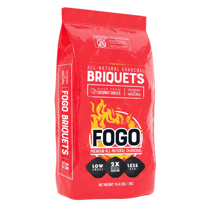 FOGO - FOGO Coconut Shell Briquets All Natural Light Smokey Charcoal Briquettes 15.4 lb