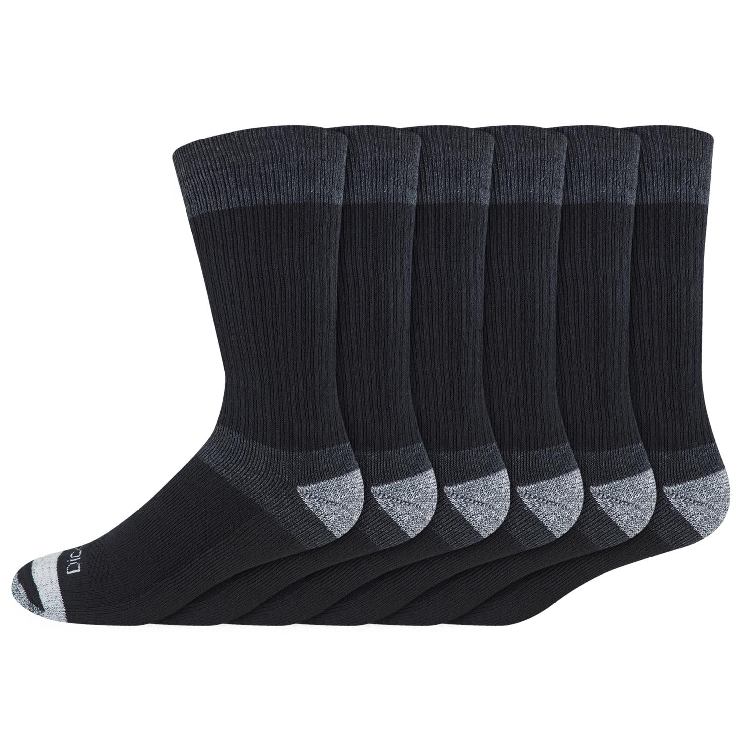Dickies Men's Dri-Tech 6-12 Cushion Crew Socks Black - Case of 2