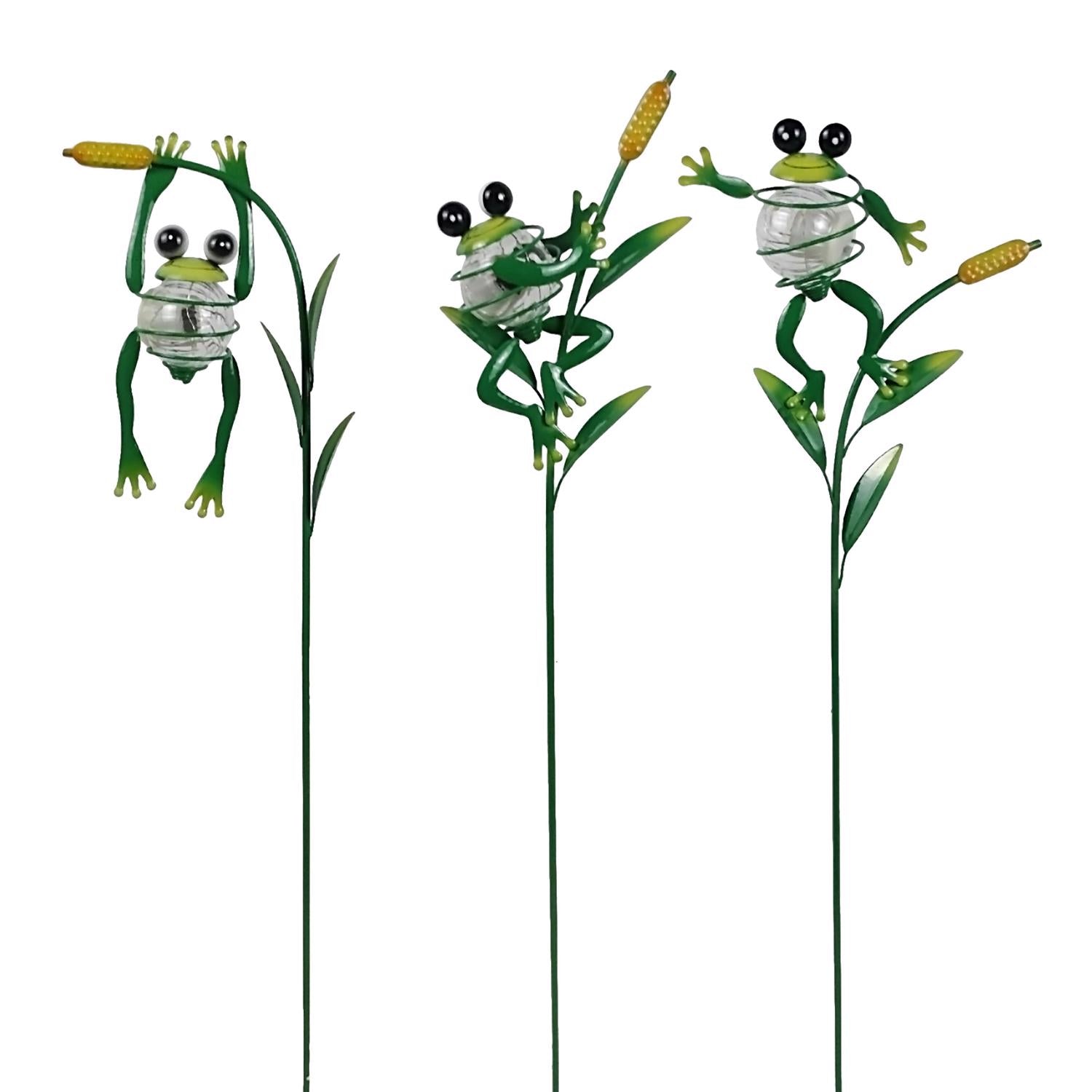 Alpine Green Metal 27 in. H Flower Insect Solar Garden Stake - Case of 12