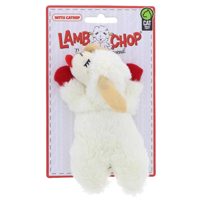 MULTIPET - Multipet Lamb Chop White Plush Cat Toy 4 in. 1 pk