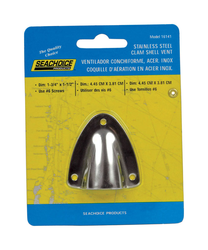 SEACHOICE - Seachoice Polished Stainless Steel 1-21/32 in. L X 1-3/4 in. W Ventilator 1 pk