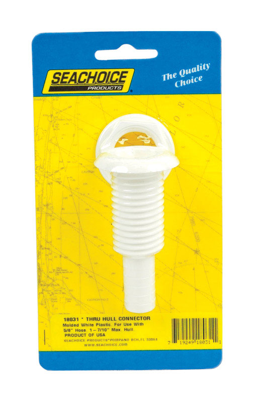 SEACHOICE - Seachoice Polished Plastic 5/8 in. W Thru Hull Connector 1 pk