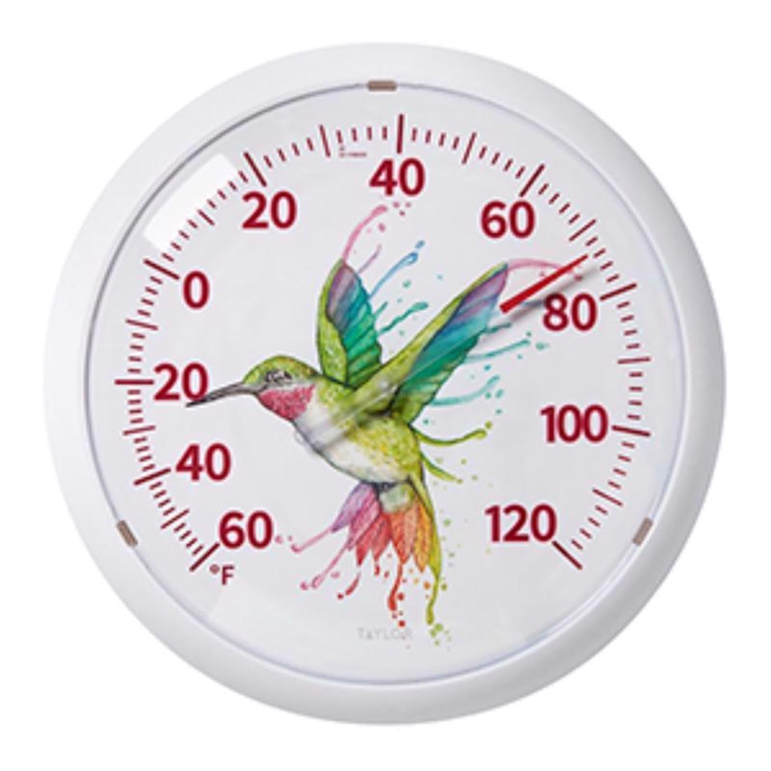 Taylor Hummingbird Dial Thermometer Plastic White 13.25 in. - Case of 4