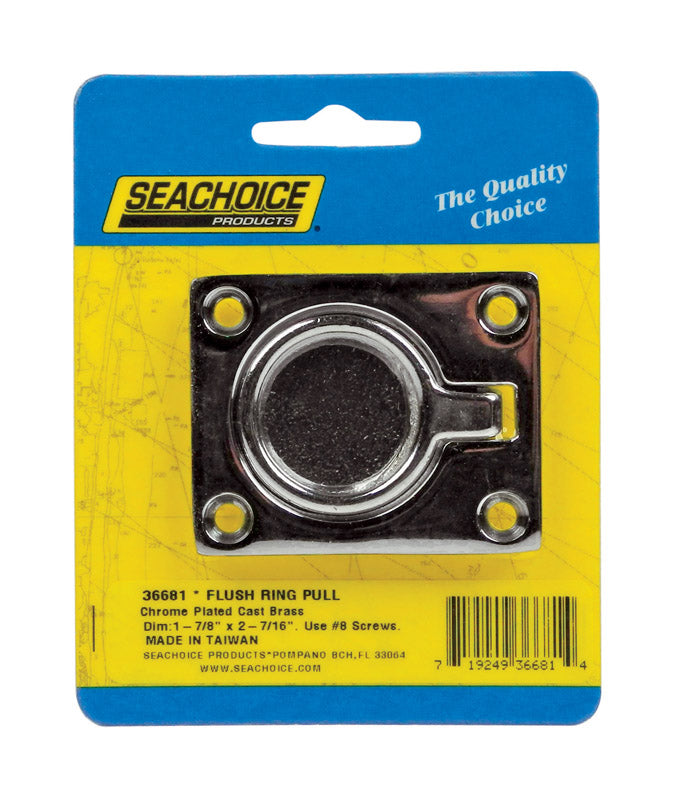 SEACHOICE - Seachoice Chrome-Plated Brass 2-1/2 in. L X 1-7/8 in. W Flush Ring Pull 1 pk