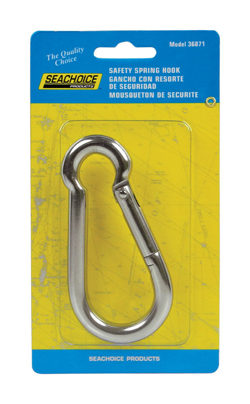 SEACHOICE - Seachoice Stainless Steel 4 in. L X 3/8 in. W Safety Spring Hook 1 pk