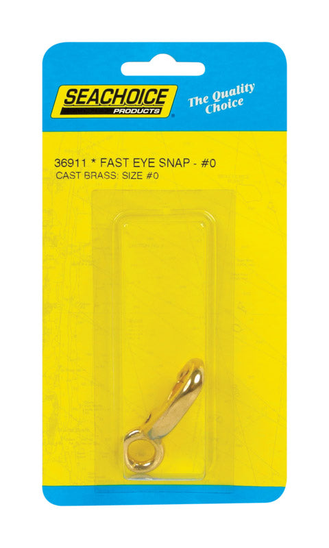 SEACHOICE - Seachoice Polished Brass 2 in. L X 7/16 in. W Fast Eye Snap 1 pk