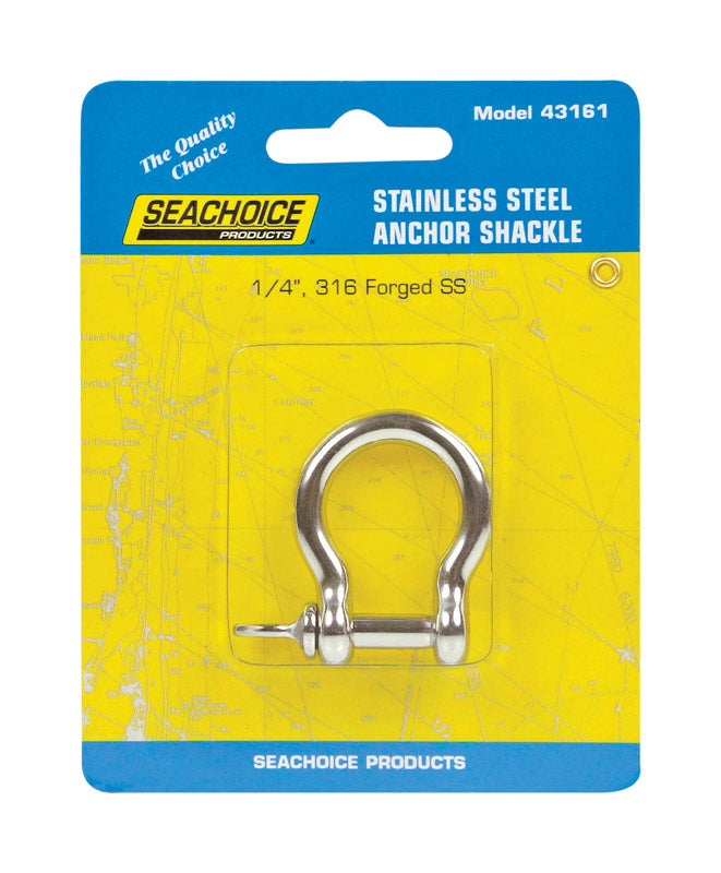 SEACHOICE - Seachoice Polished Stainless Steel 1 in. L X 1/4 in. W Shackle 1 pk