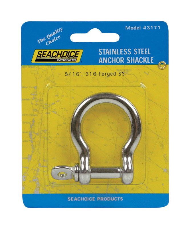 SEACHOICE - Seachoice Polished Stainless Steel 1 in. L X 5/16 in. W Shackle 1 pk