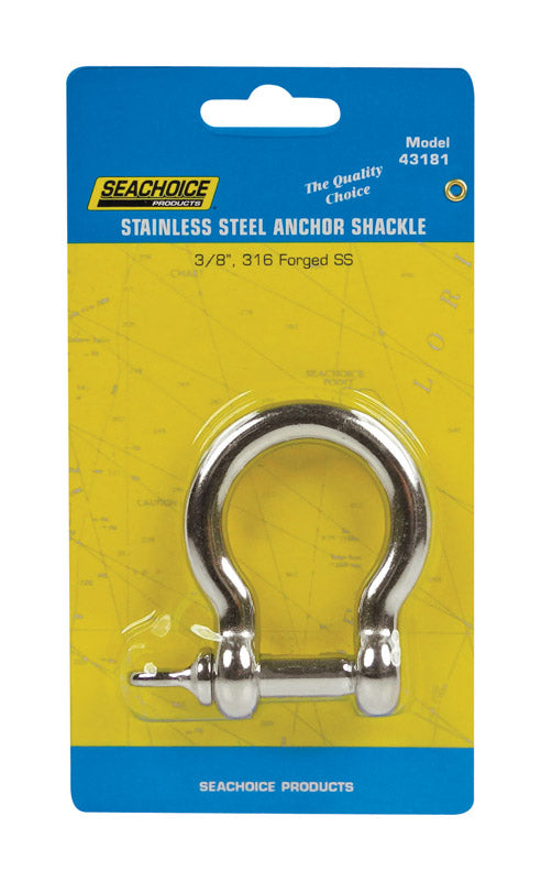 SEACHOICE - Seachoice Polished Stainless Steel 1 in. L X 3/8 in. W Shackle 1 pk