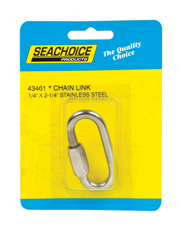 SEACHOICE - Seachoice Polished Stainless Steel 2-1/4 in. L X 1/4 in. W Chain Link 1 pk