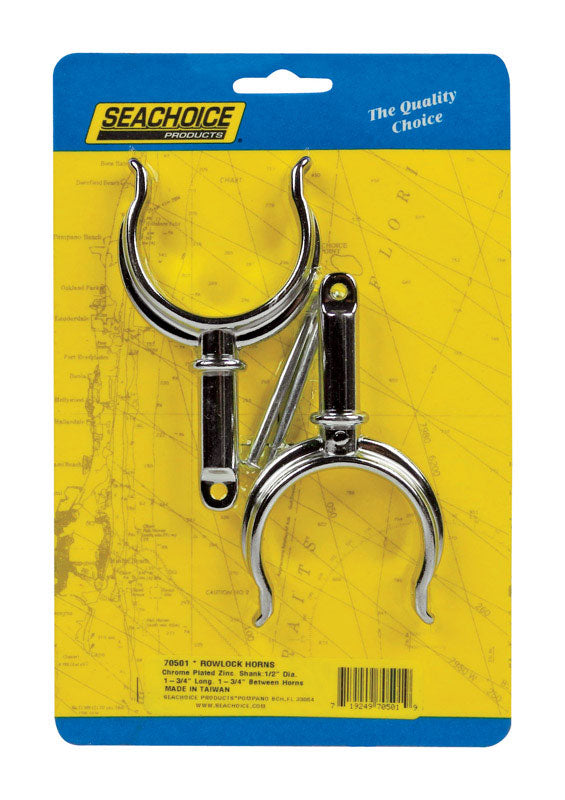 SEACHOICE - Seachoice Chrome-Plated Zinc 1-3/4 in. L X 1/2 in. W Oarlock Horns 2 pk