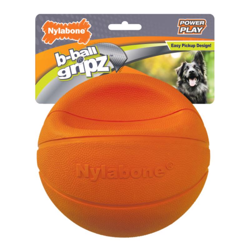 NYLABONE - Nylabone Power Play Orange Rubber Basketball Ball Dog Toy Large each 1 pk