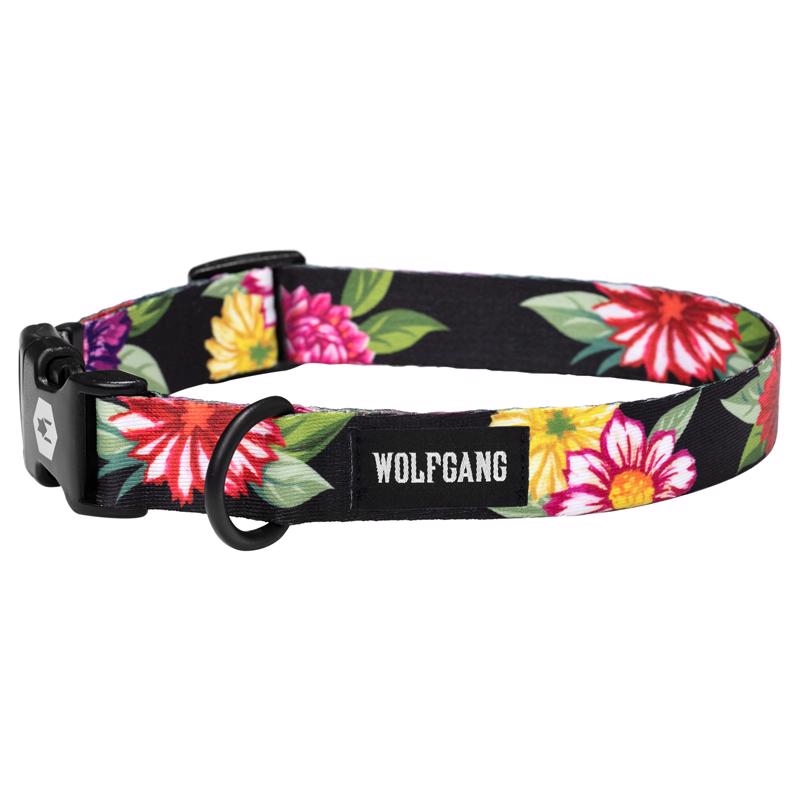 WOLFGANG - Wolfgang Multicolored DarkFloral Polyester Dog Adjustable Collar Medium