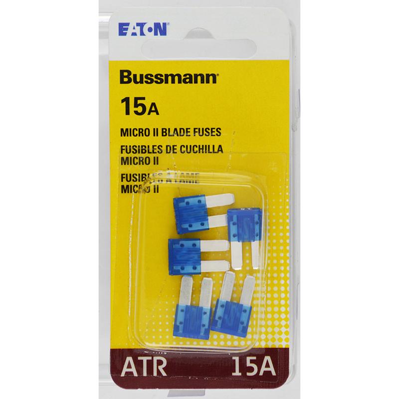 BUSSMANN - Bussmann 15 amps ATR Blue Blade Fuse 1 pk - Case of 5