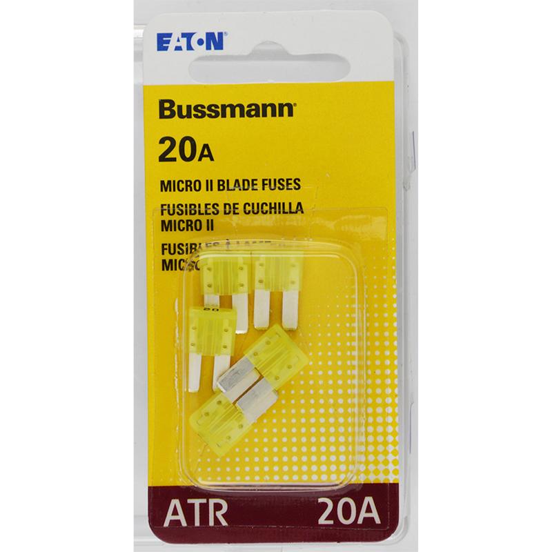 BUSSMANN - Bussmann 20 amps ATR Yellow Blade Fuse 1 pk - Case of 5