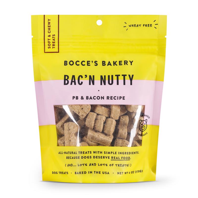 BOCCE'S - Bocce's Bac N' Nutty PB and Bacon Chews For Dogs 6 oz