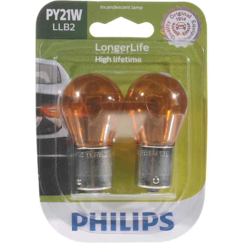 PHILIPS - Philips LongerLife Incandescent Back-Up/Cornering/Stop/Turn Miniature Automotive Bulb PY21WLLB2