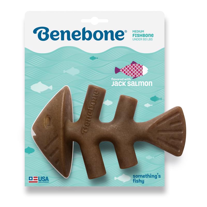 BENEBONE - Benebone Brown Nylon Fish Bone Chew Dog Toy 1 pk