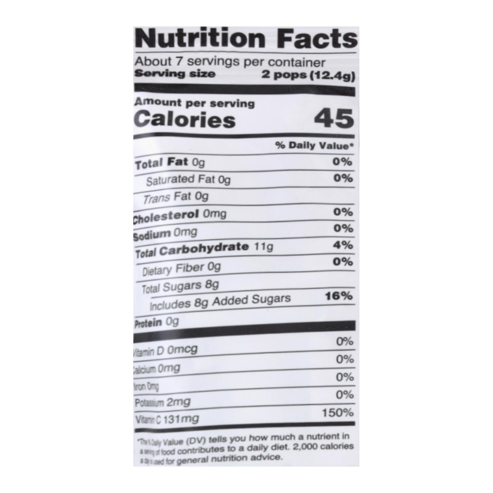Yummy Earth Organic Vitamin C Pops - 3 Oz - Case Of 6