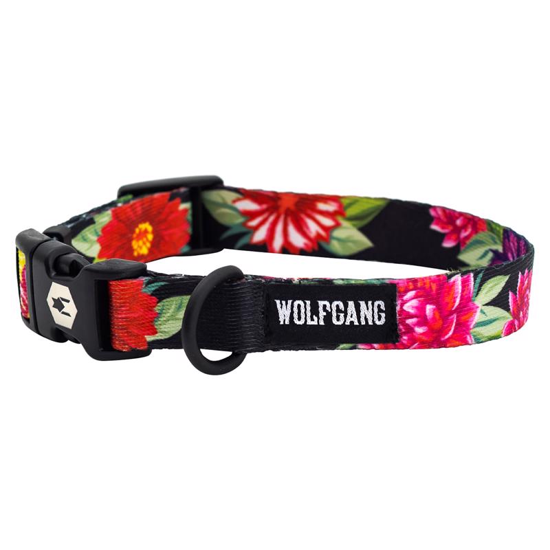 WOLFGANG - Wolfgang Multicolored DarkFloral Polyester Dog Collar Small