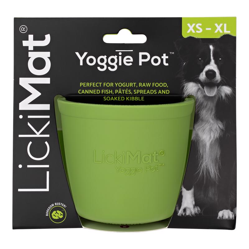 LICKIMAT - LickiMat Yoggie Pot Green Rubber Slow Feeder For Dogs