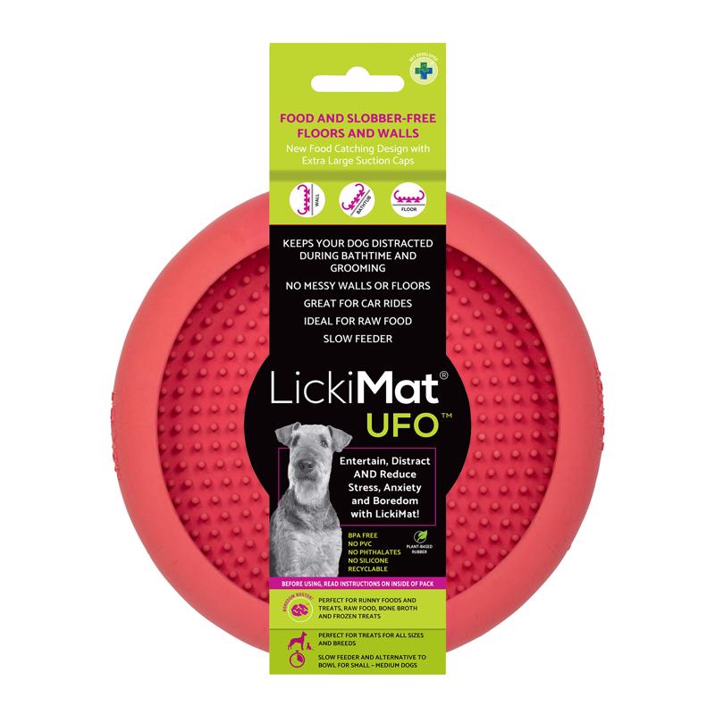 LICKIMAT - LickiMat UFO Pink Rubber Slow Feeder For Dogs