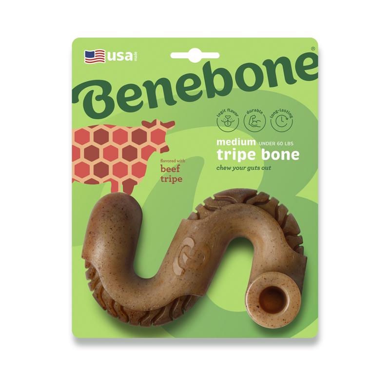 BENEBONE - Benebone Brown Tripe Bone Chew Dog Toy Medium 1 pk