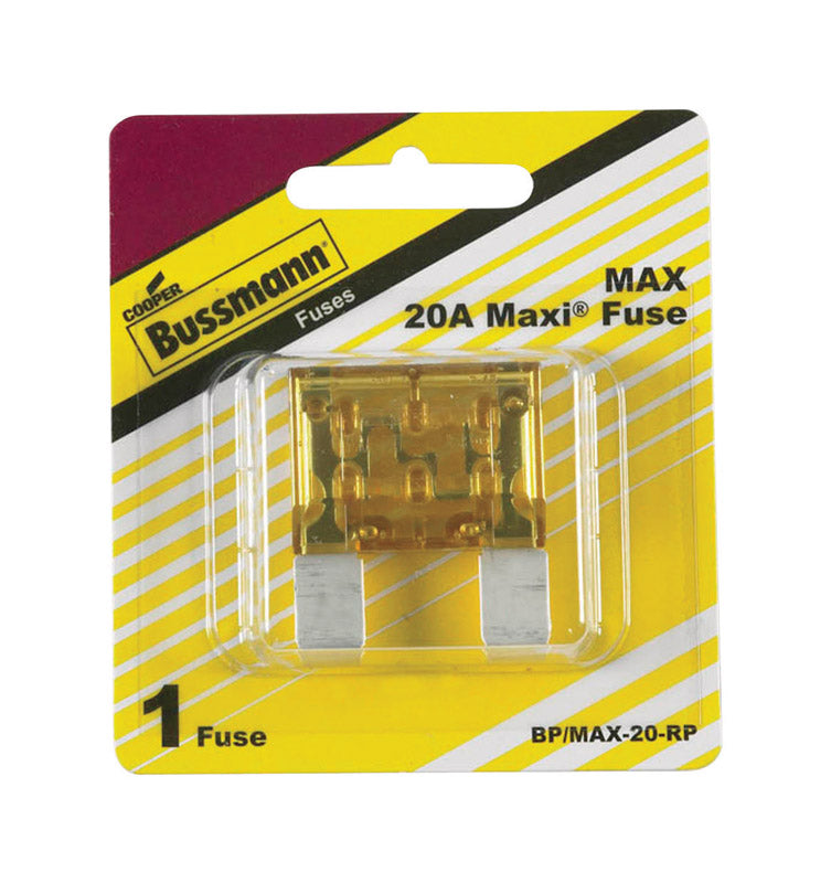 BUSSMANN - Bussmann 20 amps MAX Yellow Blade Fuse 1 pk