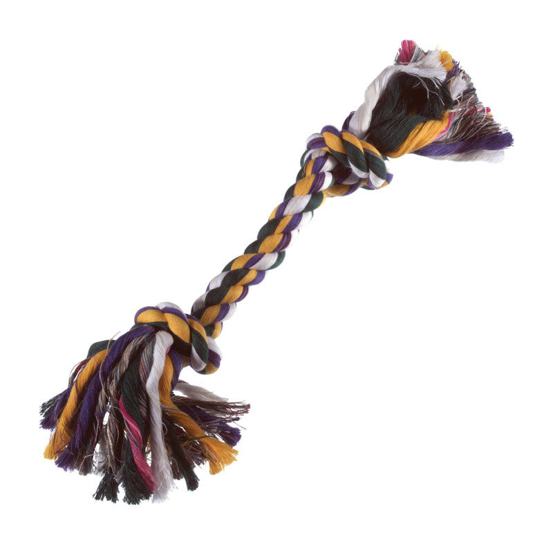 BOSS PET - Boss Pet Digger's Multicolored Cotton Rag Bone Rope Dog Tug Toy Small 1 pk