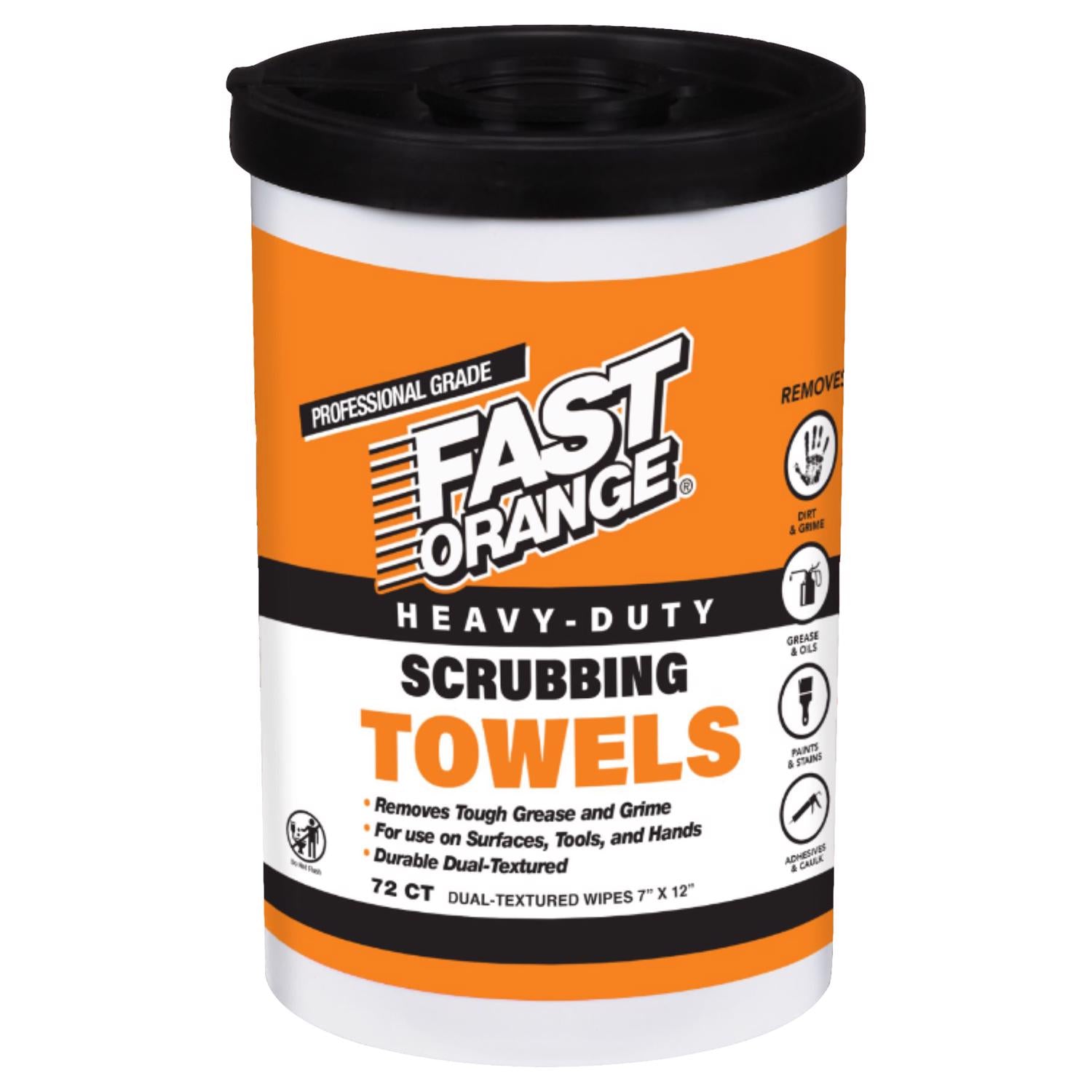 Permatex Fast Orange Clean Fresh Scent Hand and Surface Scrubbing Towels 72 ct - Case of 4