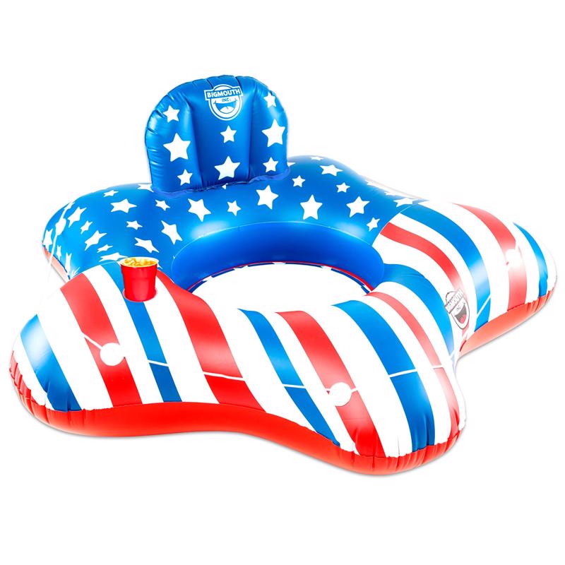BIGMOUTH - BigMouth Blue/Red/White PVC Inflatable Americana River Tube Pool Float Tube