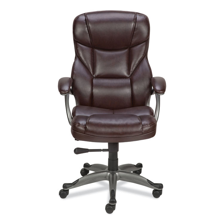 Alera - Alera Birns Series High-Back Task Chair, Supports Up to 250 lb, 18.11" to 22.05" Seat Height, Brown Seat/Back, Chrome Base