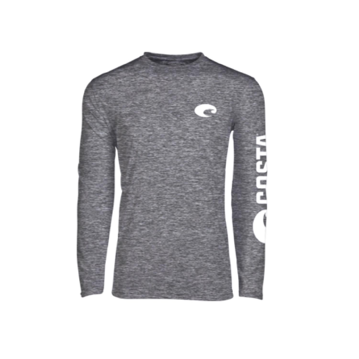 Costa XXL Long Sleeve Men's Crew Neck Gray Cationic Tee Shirt