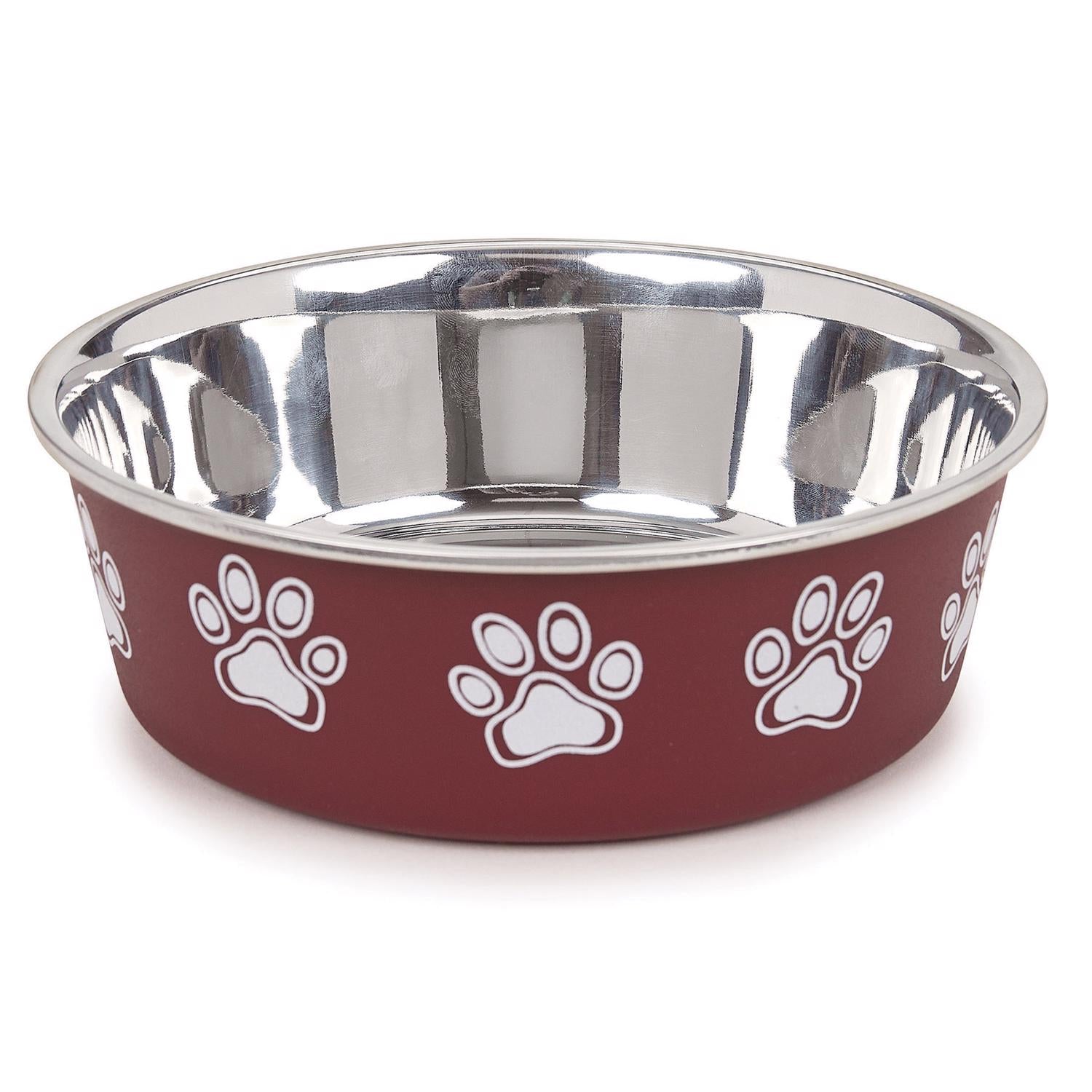 Proselect Merlot Stainless Steel 30 oz Pet Bowl For Dogs - Case of 6