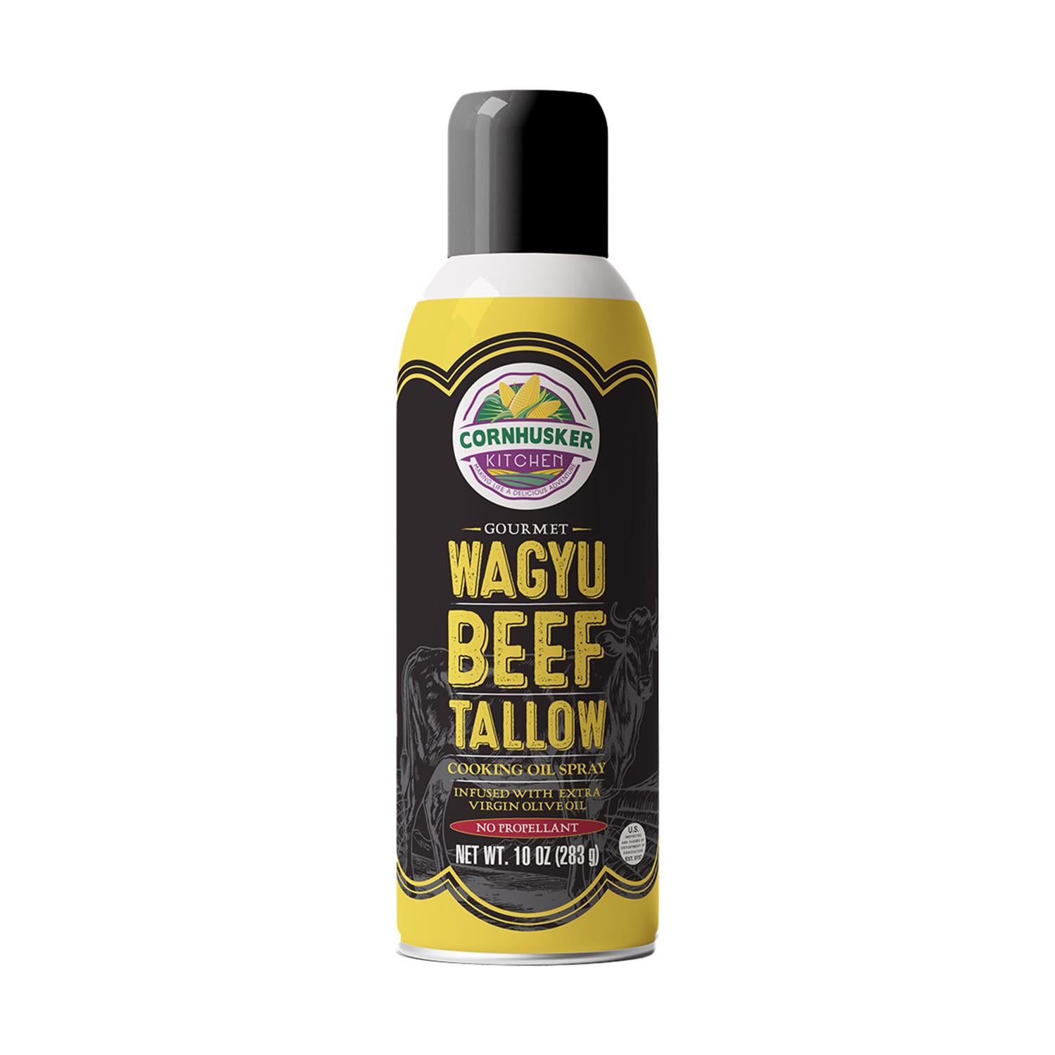 Cornhusker Kitchen Wagyu Beef Tallow Cooking Oil Spray 10 oz Canister - Case of 6