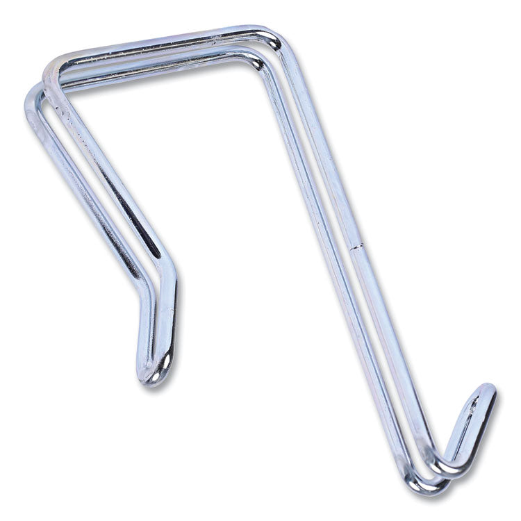 Alera - Single Sided Partition Garment Hook, Steel, 0.5 x 3.13 x 4.75, Over-the-Door/Over-the-Panel Mount, Silver, 2/Pack