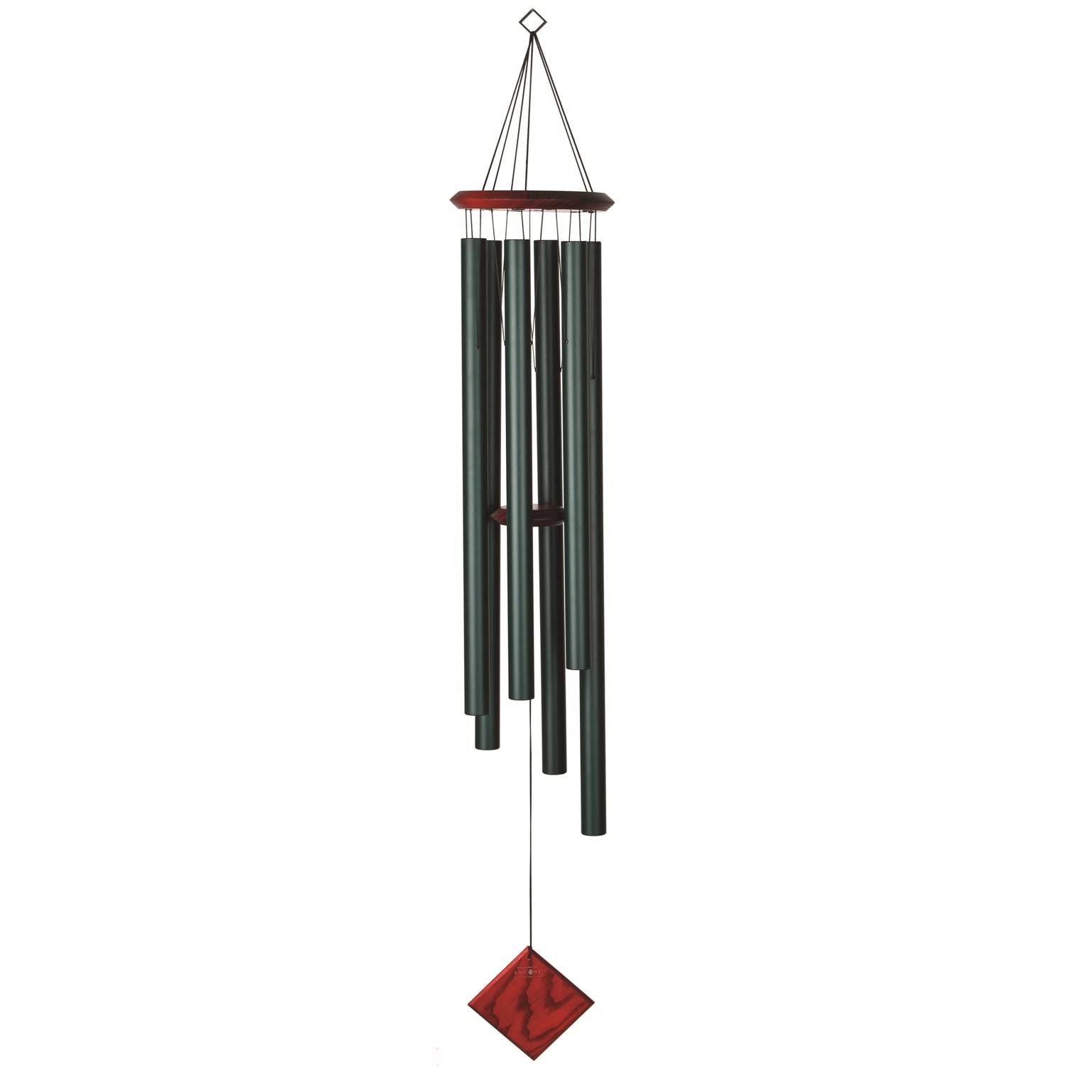Woodstock Chimes Green Aluminum/Wood 54 in. Wind Chime