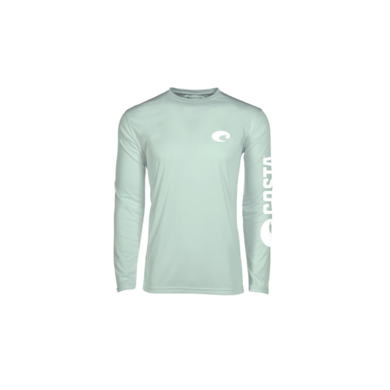 Costa M Long Sleeve Men's Crew Neck Mint Technical Crew Tee Shirt