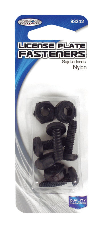 CUSTOM ACCESSORIES - Custom Accessories Black Nylon License Plate Fasteners