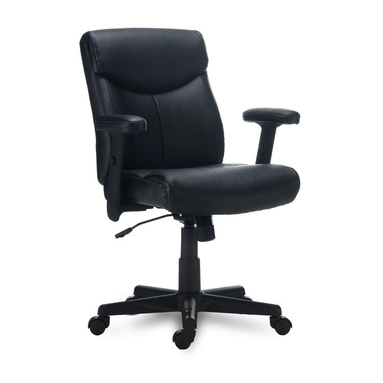 Alera - Alera Harthope Leather Task Chair, Supports Up to 275 lb, Black Seat/Back, Black Base