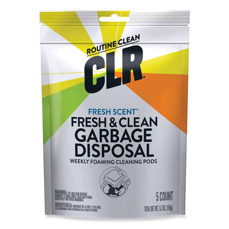 CLR PRO - Fresh and Clean Garbage Disposal, Fresh Scent, 5 Pods/Pack, 6 Packs