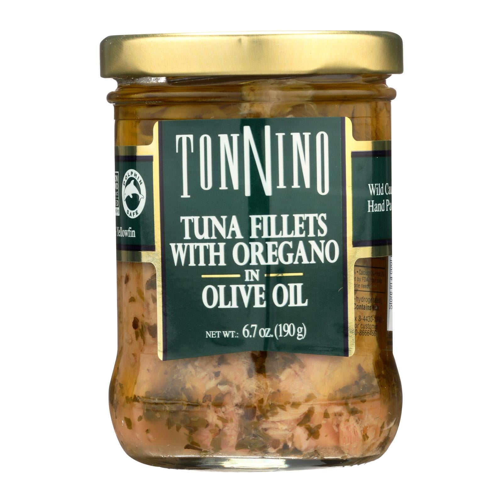 Tonnino Tuna Fillets - Oregano Olive Oil - Case of 6 - 6.7 oz.